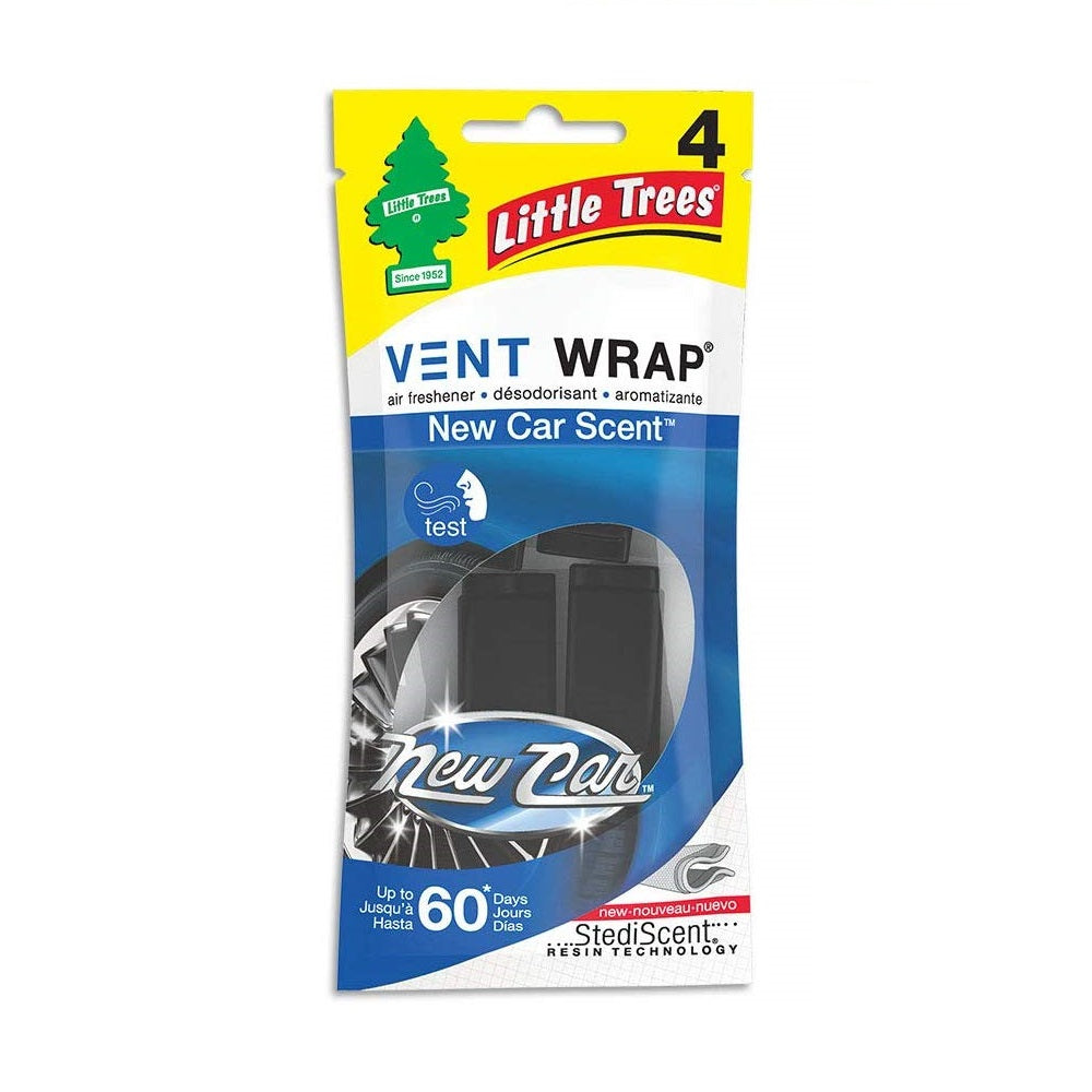 Little Trees Vent Wrap - New Car Scent - 4 pieces
