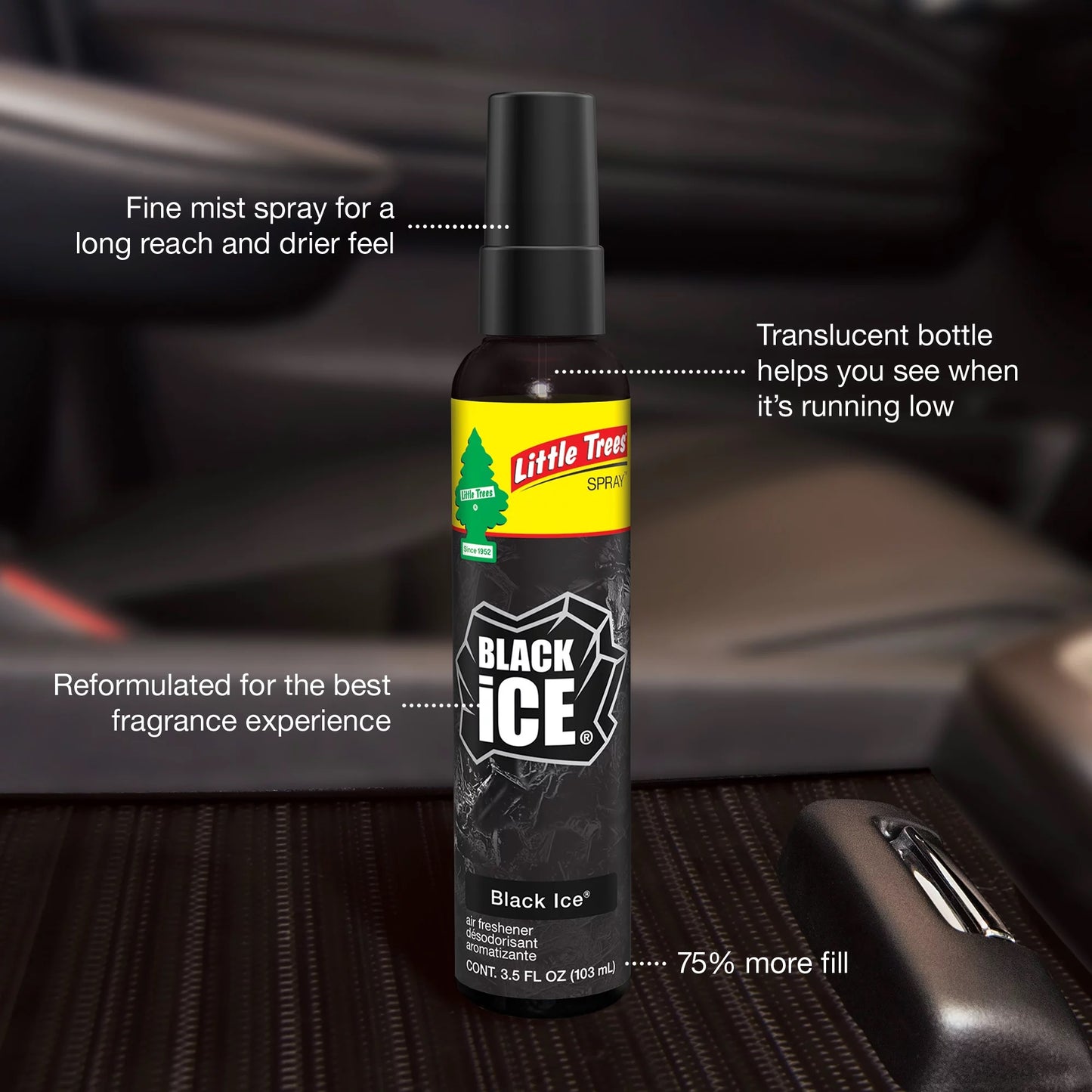 Little Trees Air Freshener Spray - Black Ice - 103 ML